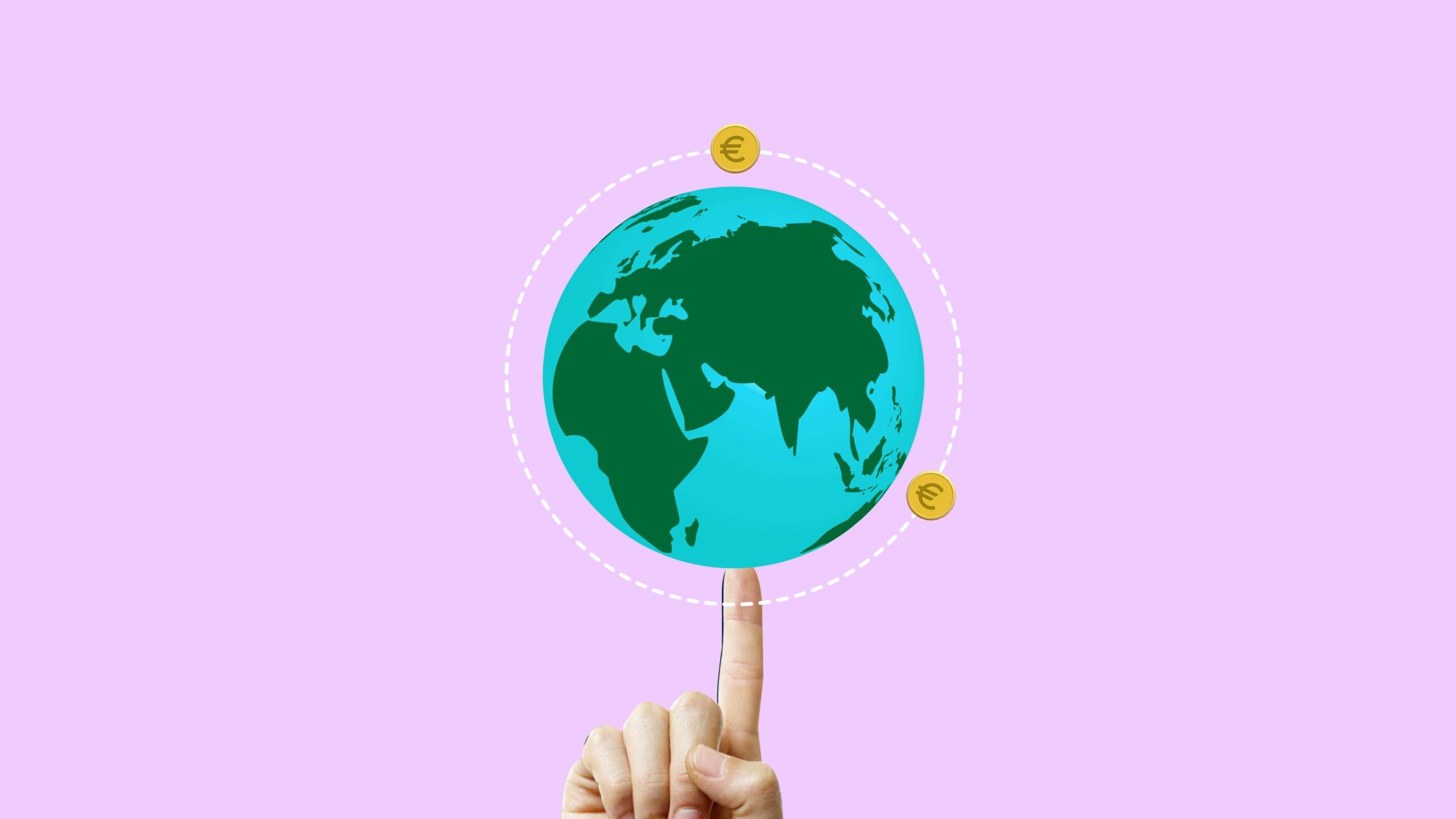 Globe with a circle to depict circular economy